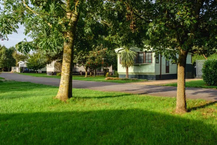 Holiday home exterior at Silverhill Holiday Park, Lincolnshire countryside
