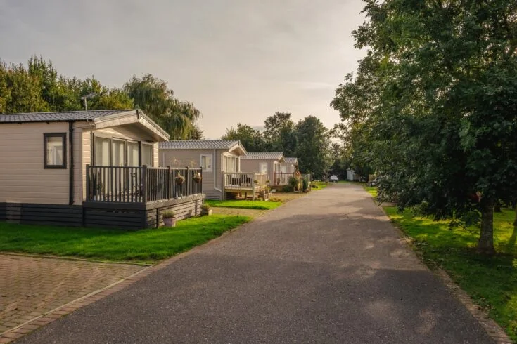 Private outdoor space at a Silverhill Holiday Park holiday home
