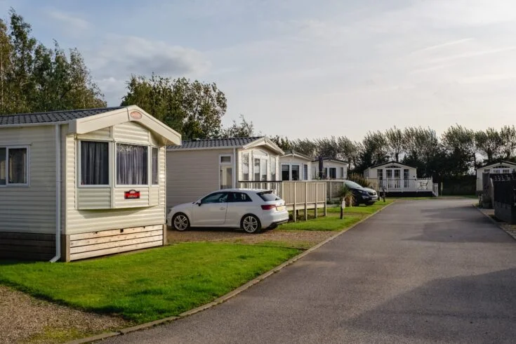 Holiday home exterior at Silverhill Holiday Park, Lincolnshire countryside