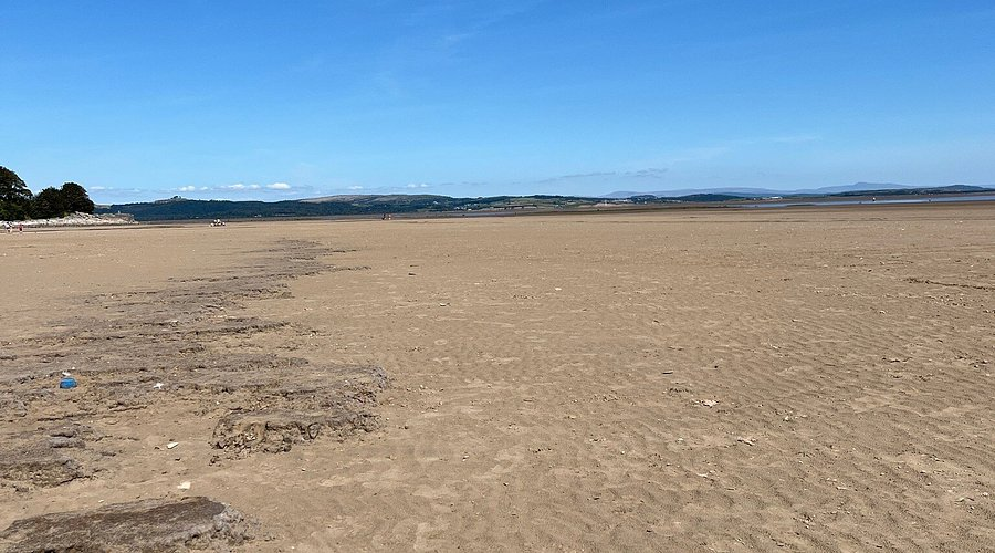 photo of bardsea beach with clear blue sky